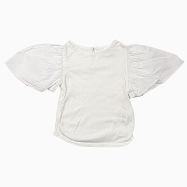 t-shirt manche bouffante en coton blanc 6Y