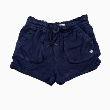 Short en viscose bleu marine avec petit coeur argenté 1,5-2Y