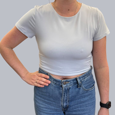 T-shirt bleu ciel cropped 'Contour' pour femmes XL