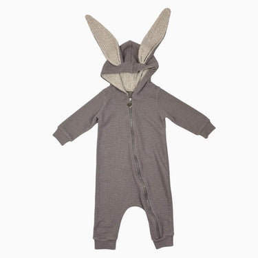 Combinaison en coton avec oreille de lapin couleur taupe S 9-12M
