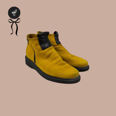 Bottines jaune dijon en cuir pour femmes 38US
