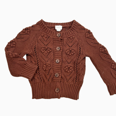 Cardigan marron en tricot 3-6M