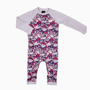 Combi lilas fleuri en coton gaufré 18-24M