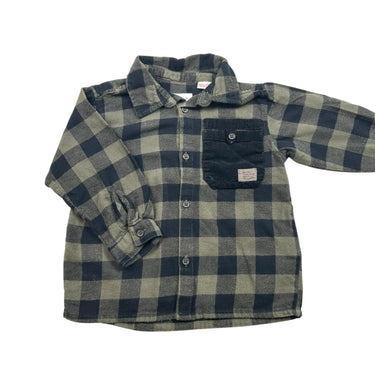 Chemise carreautée marine et verte 18-24M
