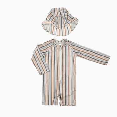 Maillot avec chapeau rayé 9-12M