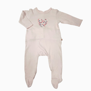 Pyjama rose coeur fleuri 6M