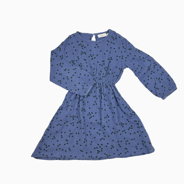 Robe marine fleurie en mousseline 6Y