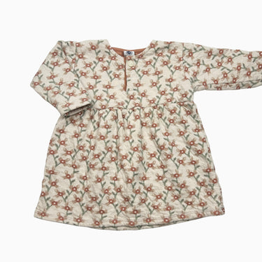 Robe rose fleurie matelassée 18M