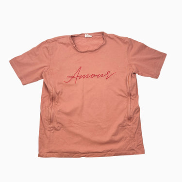 T-shirt d'allaitement terracotta 'Amour' en coton pour femmes S