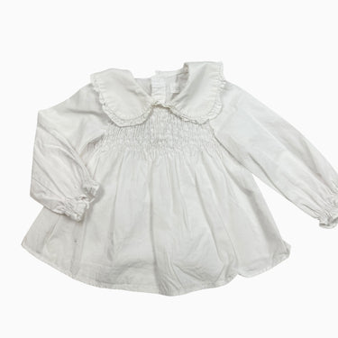 Blouse à col claudine blanche 9-12M