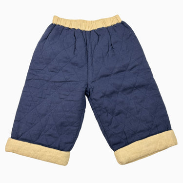 Pantalon bleu réversible beige matelassé 2-3Y