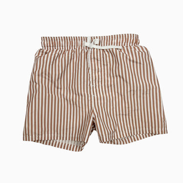 Maillot short avec filet marron à rayures 2-4Y