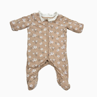 Pyjama rose doublé 'fleurs et hérissons' 3M