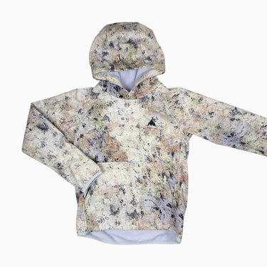 Pull à capuchon bleu à motifs abstraits S 8Y