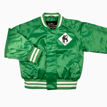 Veste style bombers verte 'jaguard' satinée 4-5Y