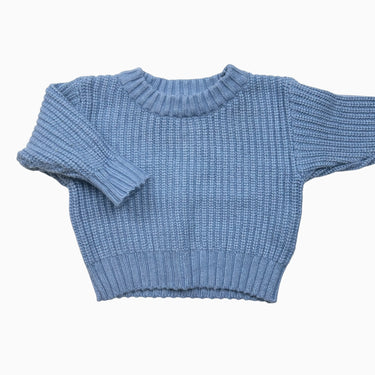 Pull bleu en tricot 0-3M