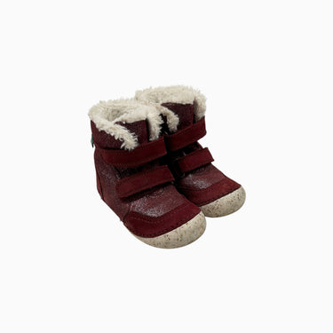 Bottines bordeaux paillettées doublées à velcro 25EU