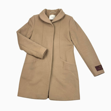 Manteau beige en laine et cachemire pour femmes XS