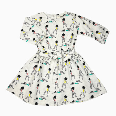 Robe blanche à motifs Iris de Mouy 8-10Y