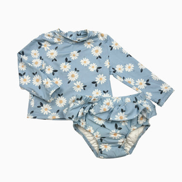 Maillot bleu fleuri 6-12M