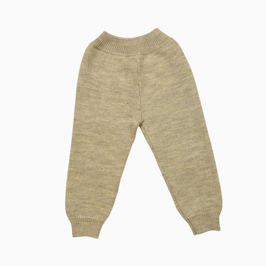 Pantalon beige chiné en tricot de laine 12-18M