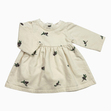 Robe vanille 'fruits' 6-12M