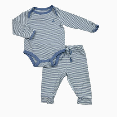 Cache-couche avec legging à rayures marine 3-6M