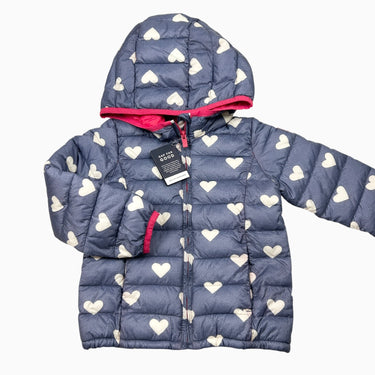 Manteau style puffer marine 'coeurs' 4Y