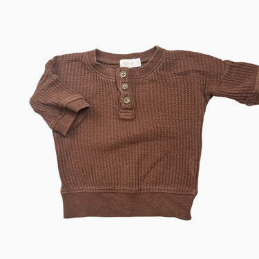 Chandail marron en coton gaufré 1Y