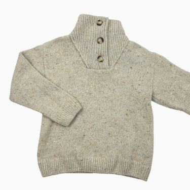 Pull greige confettis en tricot laine et poly 4Y