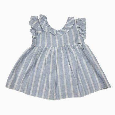 Blouse à rayures bleues coton-lin 24M