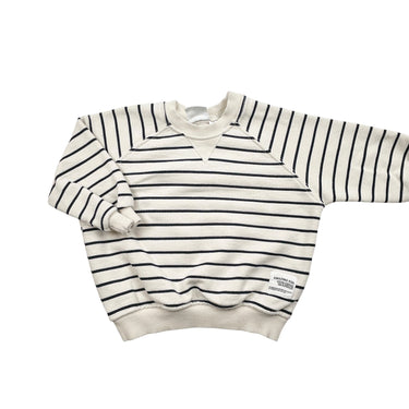 Pull blanc à rayures marine 2Y