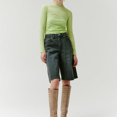 Bermudas en denim anthracite pour femmes M