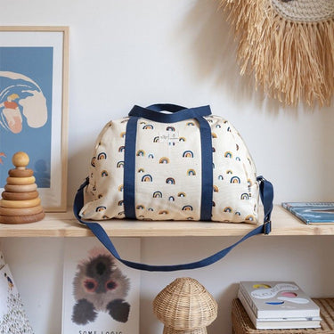 Sac à langer avec trousse vanille 'rainbows'